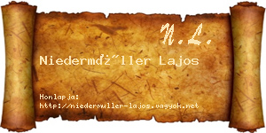 Niedermüller Lajos névjegykártya