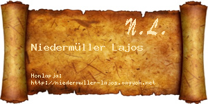 Niedermüller Lajos névjegykártya